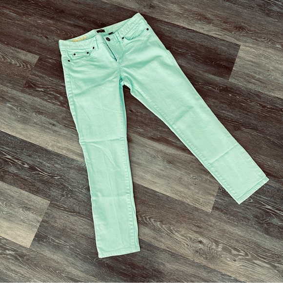 J. CREW FACTORY TOOTHPICK SKINNY JEANS TEAL TURQUOISE LOW RISE DENIM SIZE 29 - Picture 14 of 16